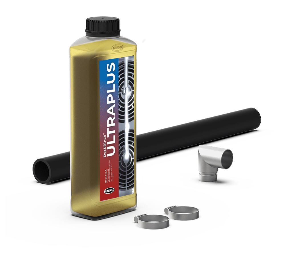 Unox Contiene todas las partes necesarias para la correcta instalación de un horno y una botella de detergente DET&Rinse™ SPEED (1 litro) UN 1719, 8, II - ADR cantidad limitada. XUC199-DRS.