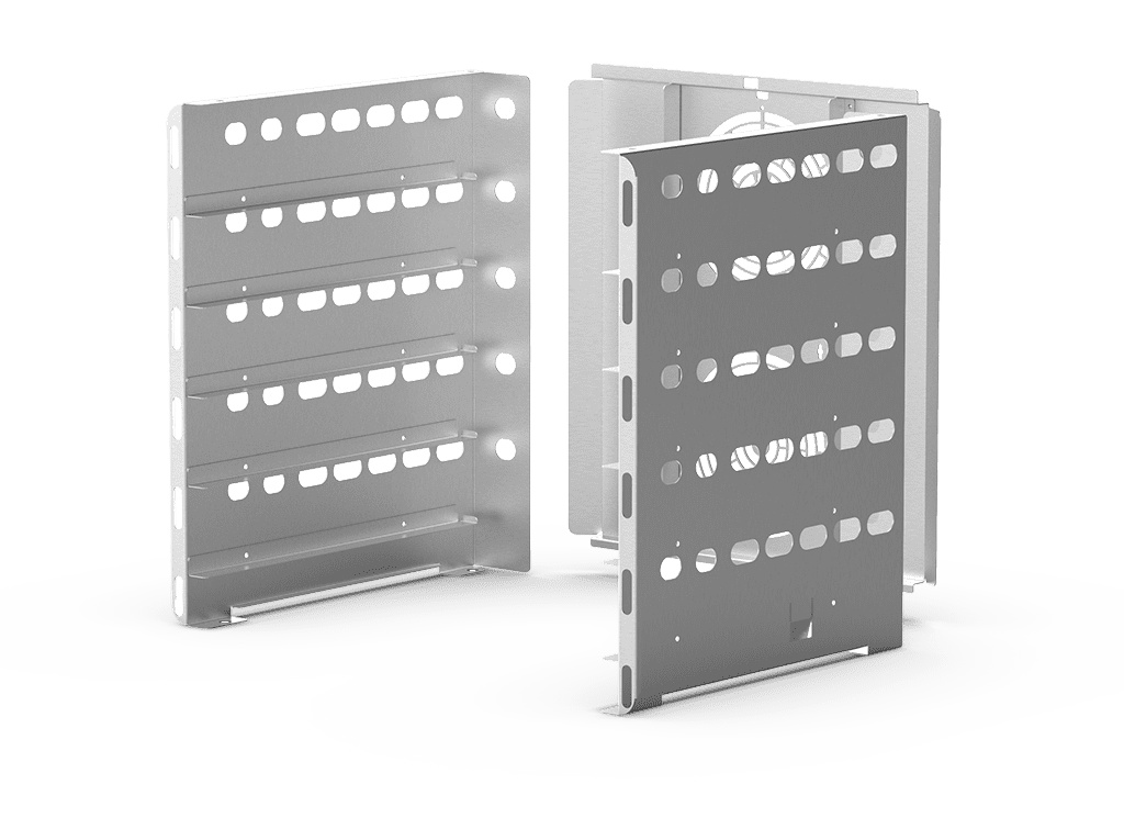 Unox Lateral supports with increased pitch 3-3/4" (95 mm) to optimize the cooking of baked goods. XUC560.