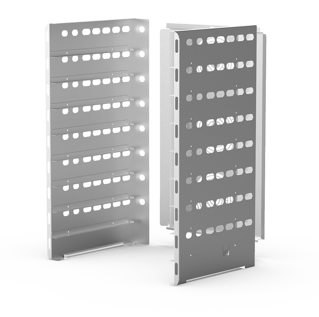 Unox Lateral supports with increased pitch 3-3/4" (95 mm) to optimize the cooking of baked goods. XUC561.