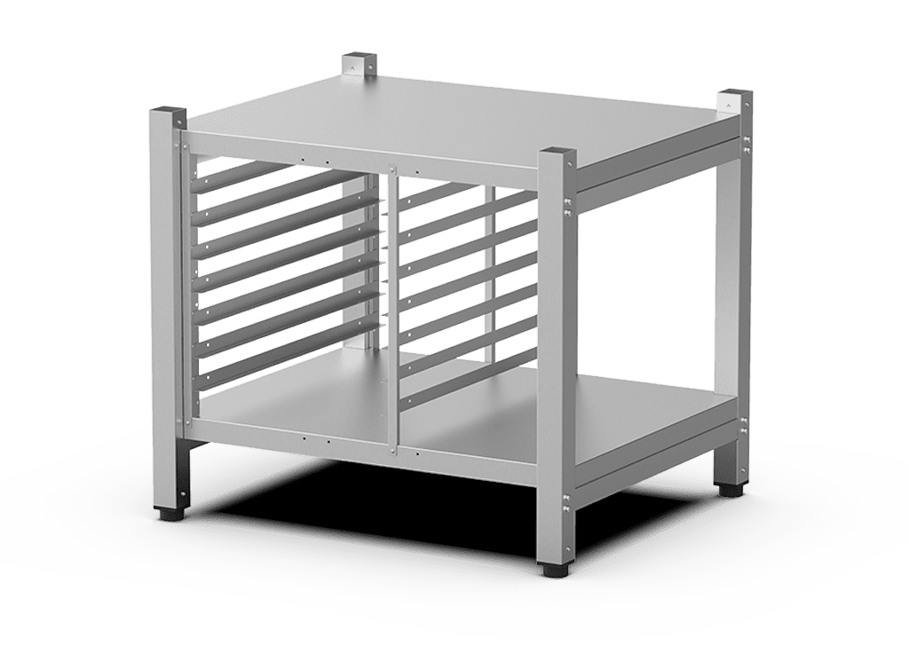 Unox Soporte multifuncional perfecto para almacenar con total seguridad las bandejas y colocar el horno a la altura perfecta para trabajar. XWARC-07EF-H.