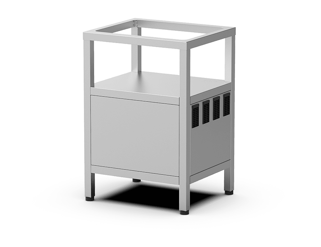 Unox Soporte para colocar HOT VACUUM a la altura perfecta para trabajar con compresor integrado. Disponible solo para algunos mercados - contactar con el equipo comercial para información adicional. XUC144.