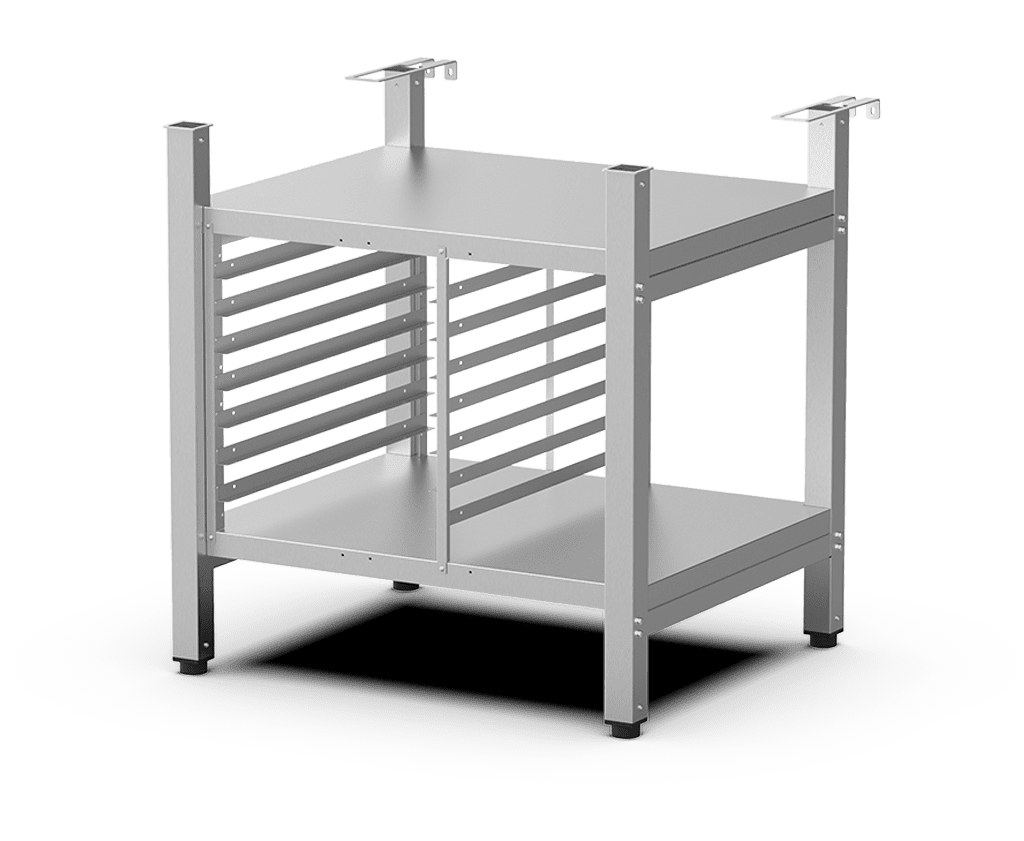 Unox Supporto multifunzionale per riporre in sicurezza le teglie e collocare il forno all’altezza perfetta per lavorare. XWARC-07EF-UH.