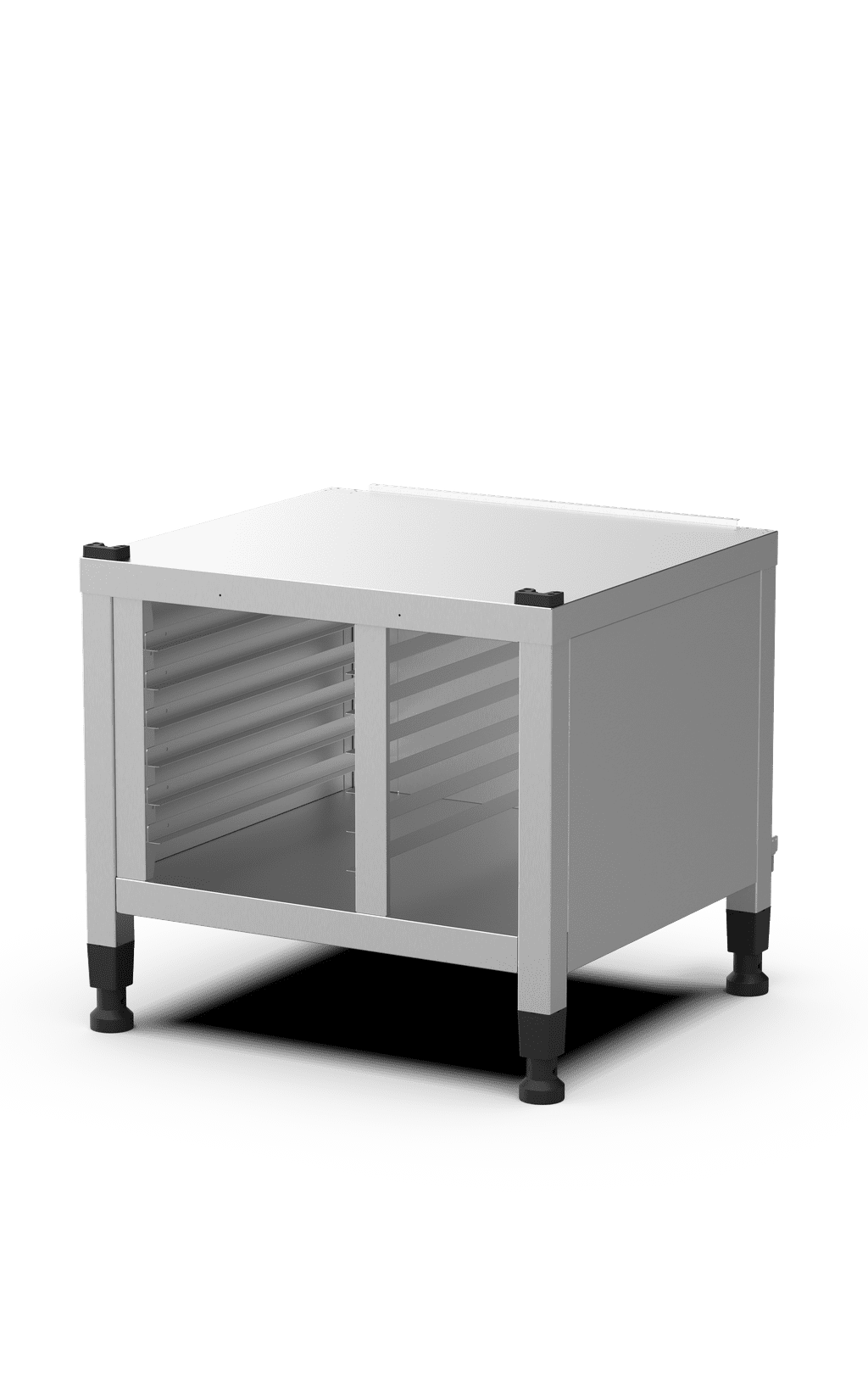 Unox Supporto multifunzionale per riporre in sicurezza le teglie e collocare il forno all’altezza perfetta per lavorare. Dotato di coperture laterali. XWDMA-0611-H.