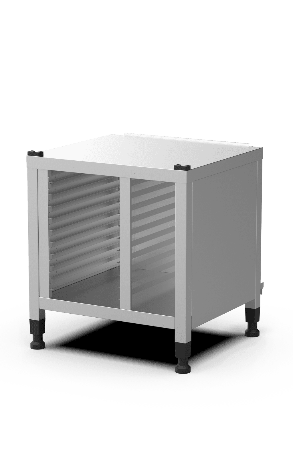 Unox Supporto multifunzionale per riporre in sicurezza le teglie e collocare il forno all’altezza perfetta per lavorare. Dotato di coperture laterali. XWDMA-1011-U.