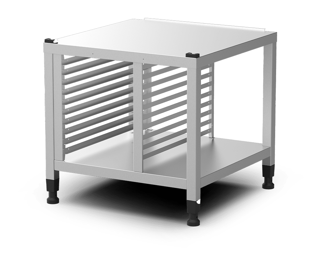 Unox Supporto multifunzionale per riporre in sicurezza le teglie e collocare il forno all’altezza perfetta per lavorare. XWLRA-10EF-U.