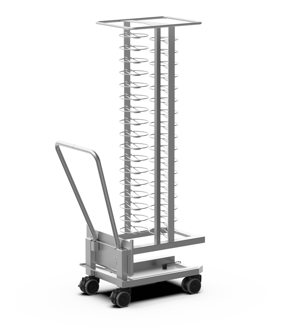 Unox Trolley in acciaio AISI 316L resistente alla corrosione per la rigenerazione di piatti. XECTL-034P.