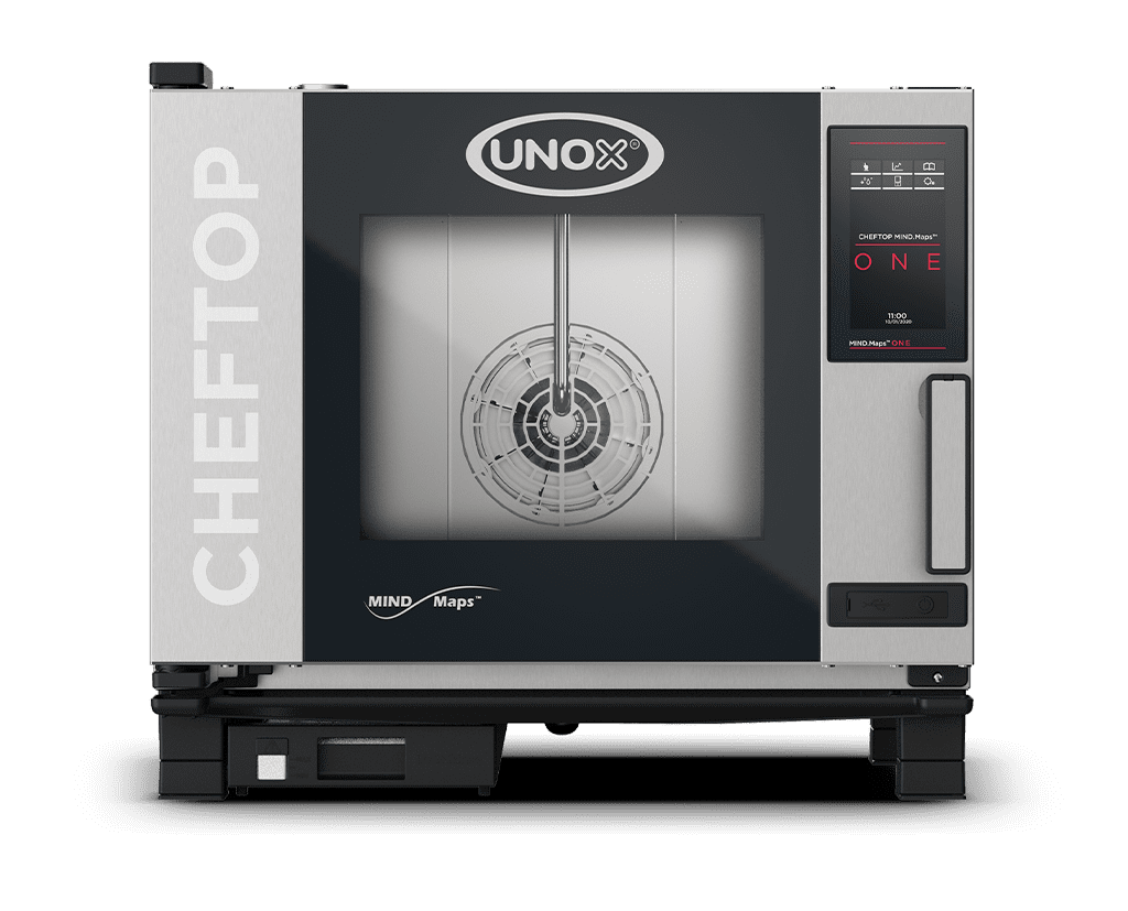5 trays GN 1/1 Render of UNOX CHEFTOP MIND.Maps™ ONE commercial combi oven XEVC-0511-E1RM-MS.