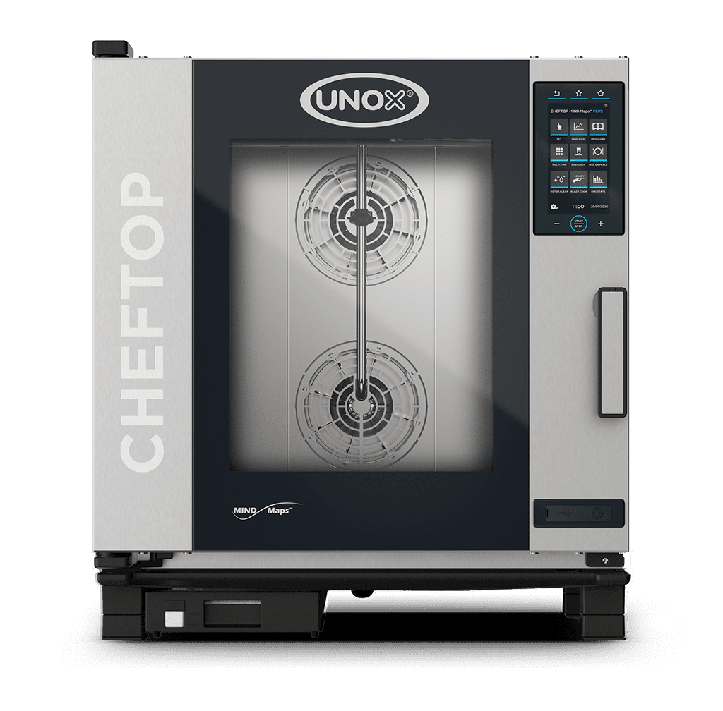 7 trays GN 1/1 Render of UNOX CHEFTOP MIND.Maps™ PLUS commercial combi oven XEVC-0711-GPRM.