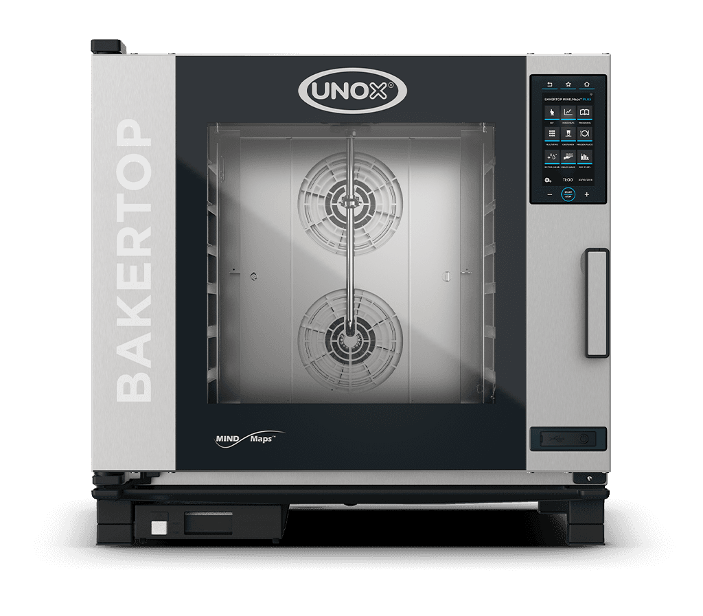 6 trays 600x400 Render of UNOX BAKERTOP MIND.Maps™ PLUS commercial combi oven XJBC-06EU-GPRM.