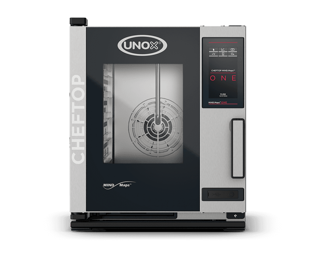 5 trays GN 2/3 Render of UNOX CHEFTOP MIND.Maps™ ONE commercial combi oven XJCC-0523-E1RM.