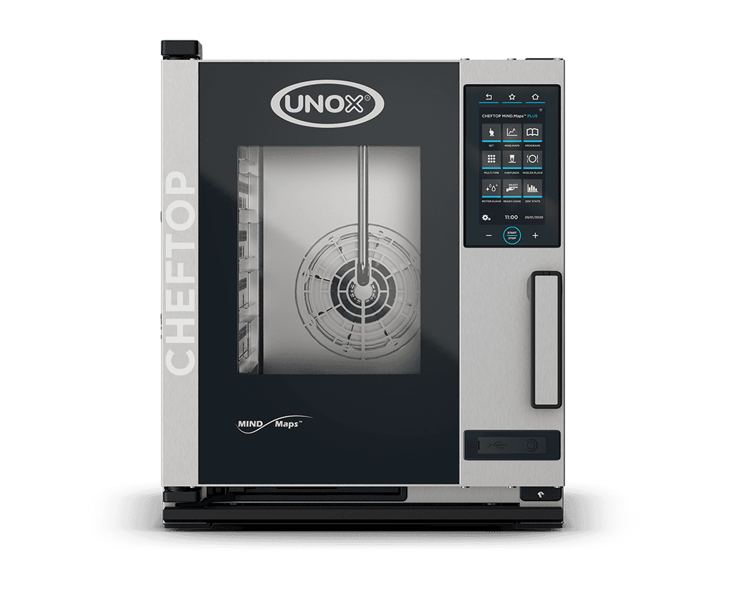 5 trays GN 2/3 Render of UNOX CHEFTOP MIND.Maps™ PLUS commercial combi oven XJCC-0523-EPRM.