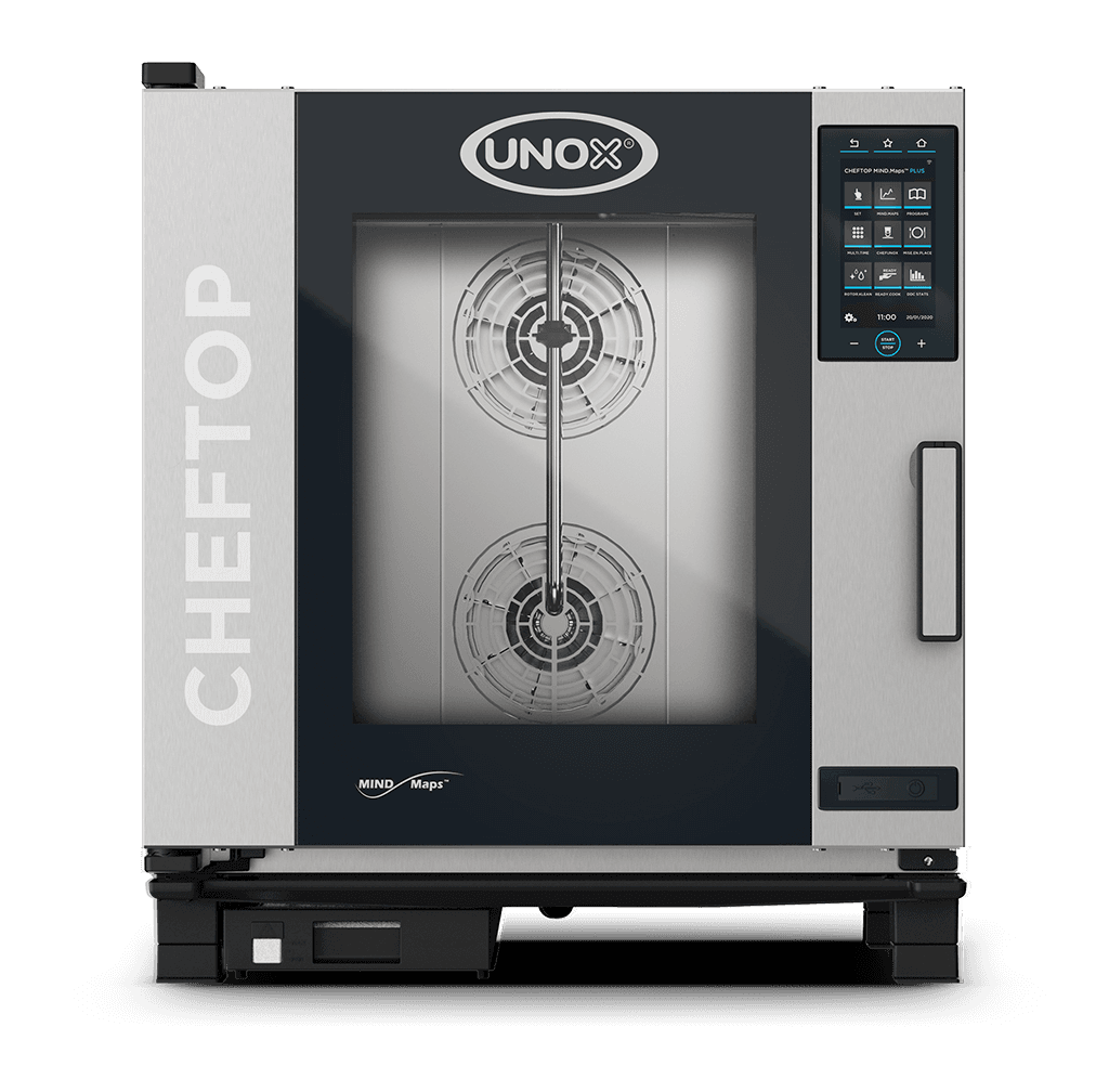 7 trays GN 1/1 Render of UNOX CHEFTOP MIND.Maps™ PLUS commercial combi oven XJVC-0711-EPRM.