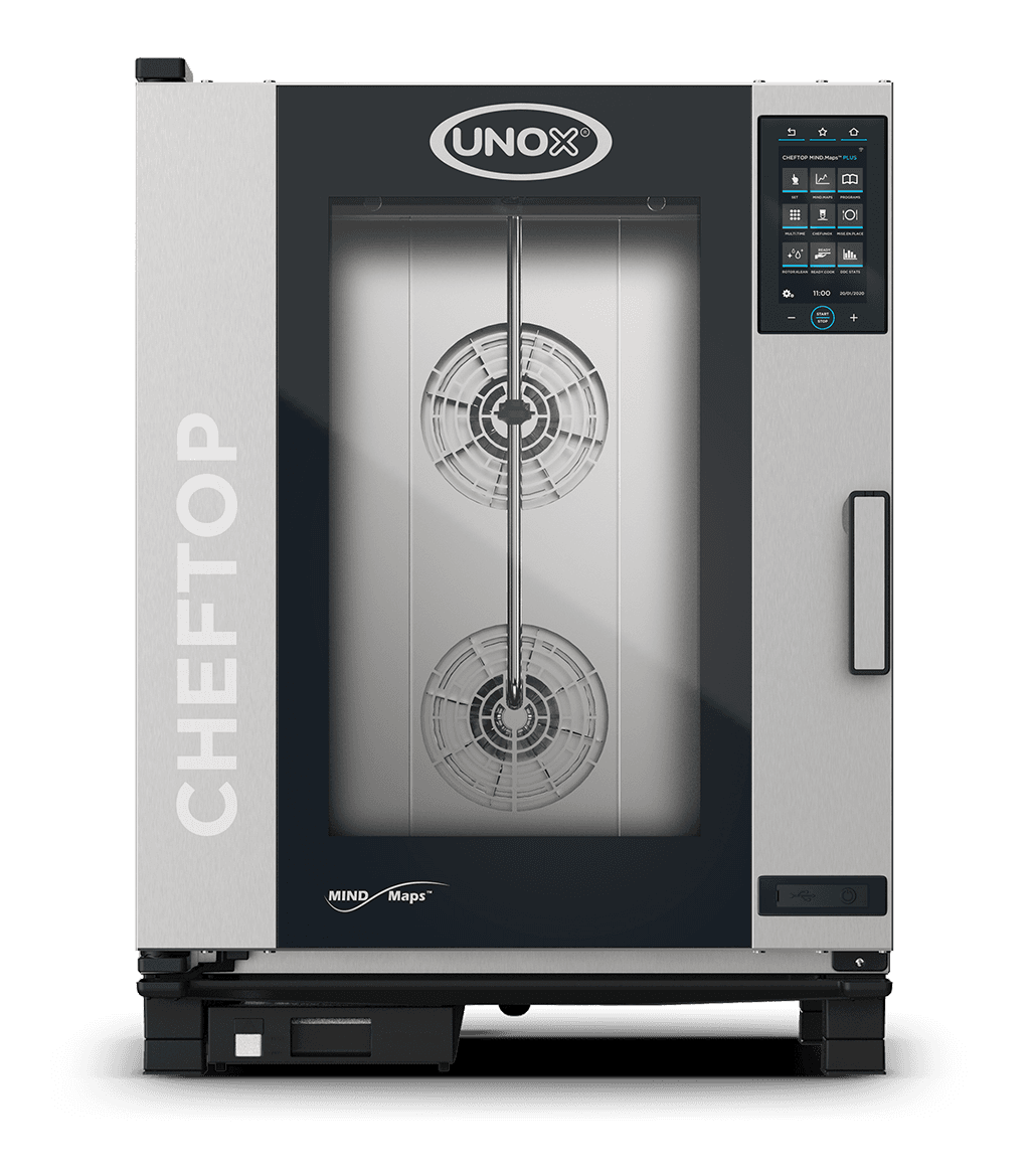 10 trays GN 1/1 Render of UNOX CHEFTOP MIND.Maps™ PLUS commercial combi oven XJVC-1011-EPRM.