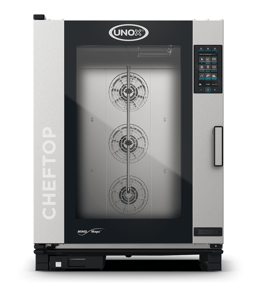 10 trays GN 2/1 Render of UNOX CHEFTOP MIND.Maps™ PLUS commercial combi oven XJVC-1021-EPRM.