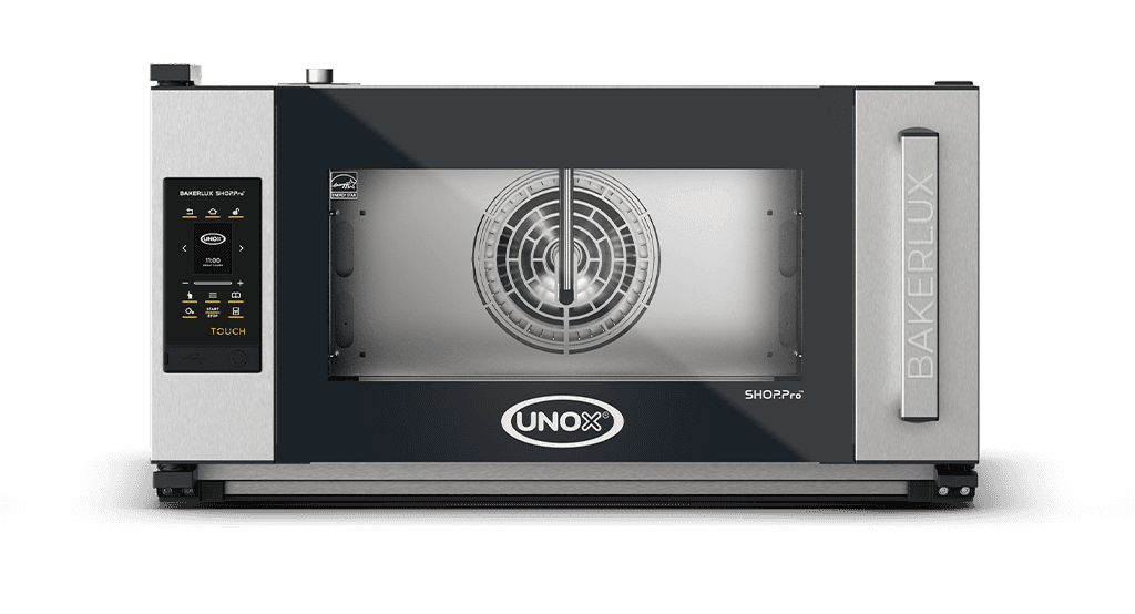 3 trays 600x400 Render of UNOX BAKERLUX SHOP.Pro™ TOUCH commercial convection with humidity oven XEFR-03EU-ETRV.