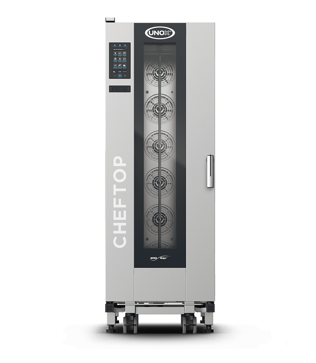 20 trays GN 1/1 Render of UNOX CHEFTOP MIND.Maps™ BIG PLUS commercial trolley combi oven XECL-2013-YPRS.