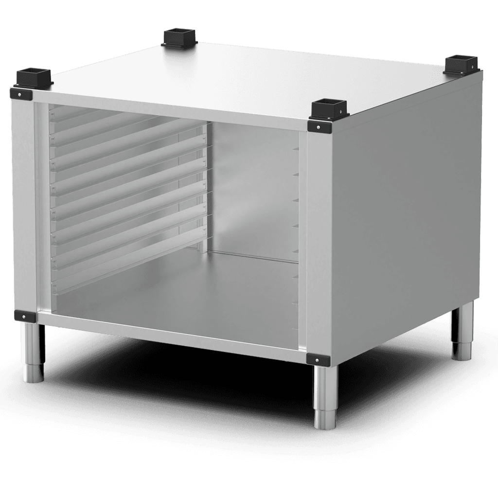 Unox The multifunctional support ideal for storing trays safely and place your oven at the perfect height to work. XAVRCN-08FS-H.