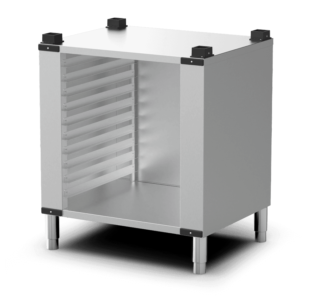 Unox The multifunctional support ideal for storing trays safely and place your oven at the perfect height to work. XAVRCN-1011-U.
