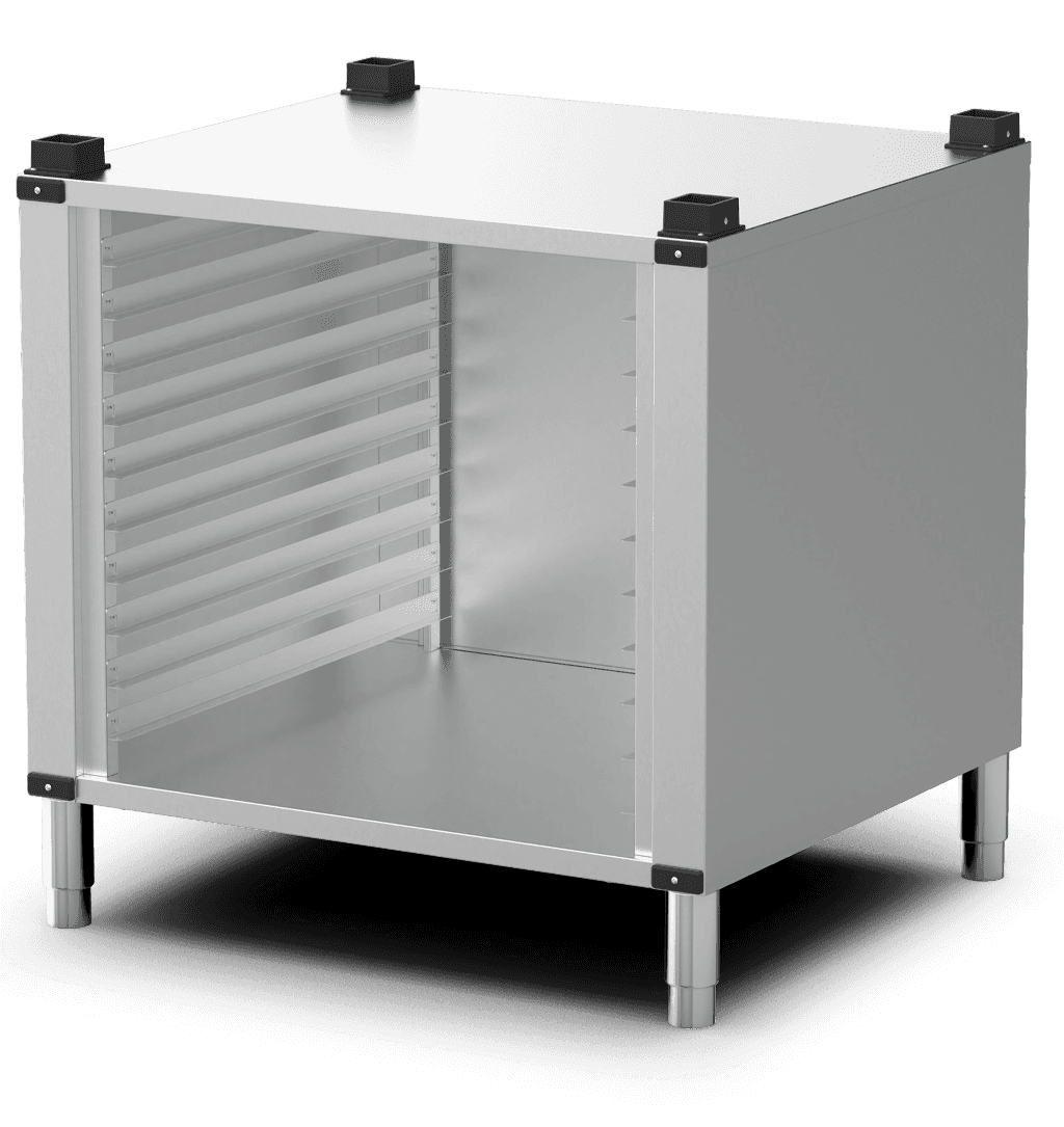 Unox The multifunctional support ideal for storing trays safely and place your oven at the perfect height to work. XAVRCN-10FS-U.