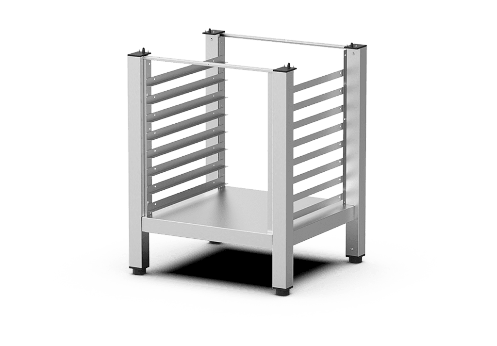 Unox The multifunctional support ideal for storing trays safely and place your oven at the perfect height to work. XWKRT-08HS-H.