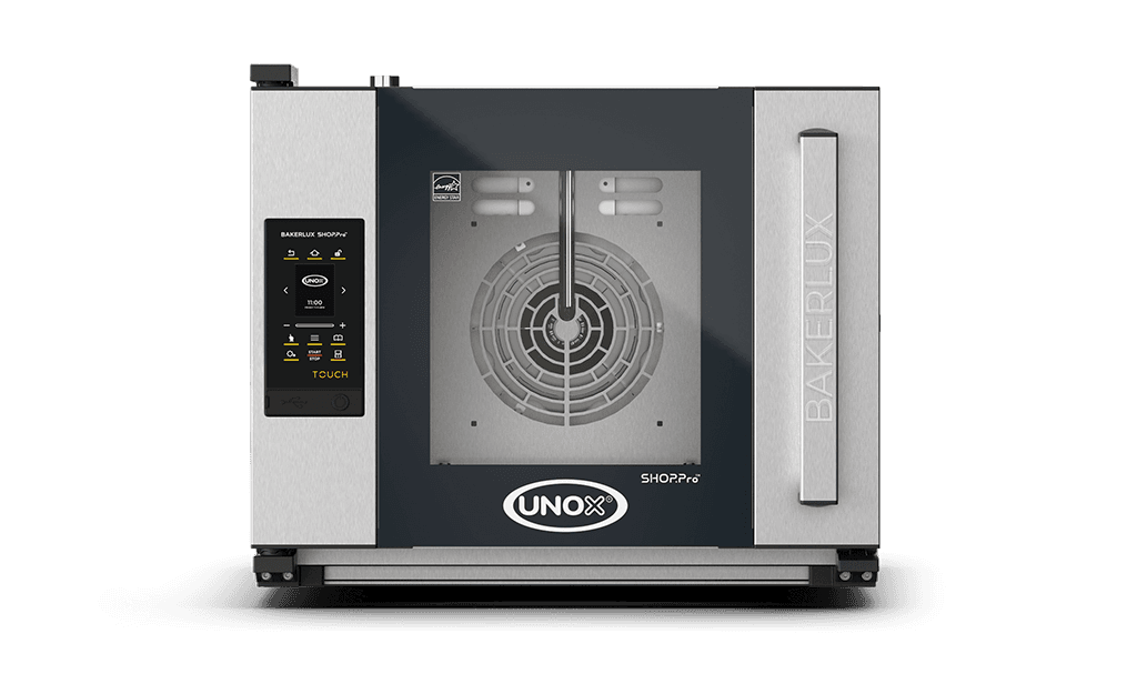 4 teglie 460x330 Render forno a convezione professionale con umidità UNOX BAKERLUX SHOP.Pro™ TOUCH XEFR-04HS-ETRV-MT.