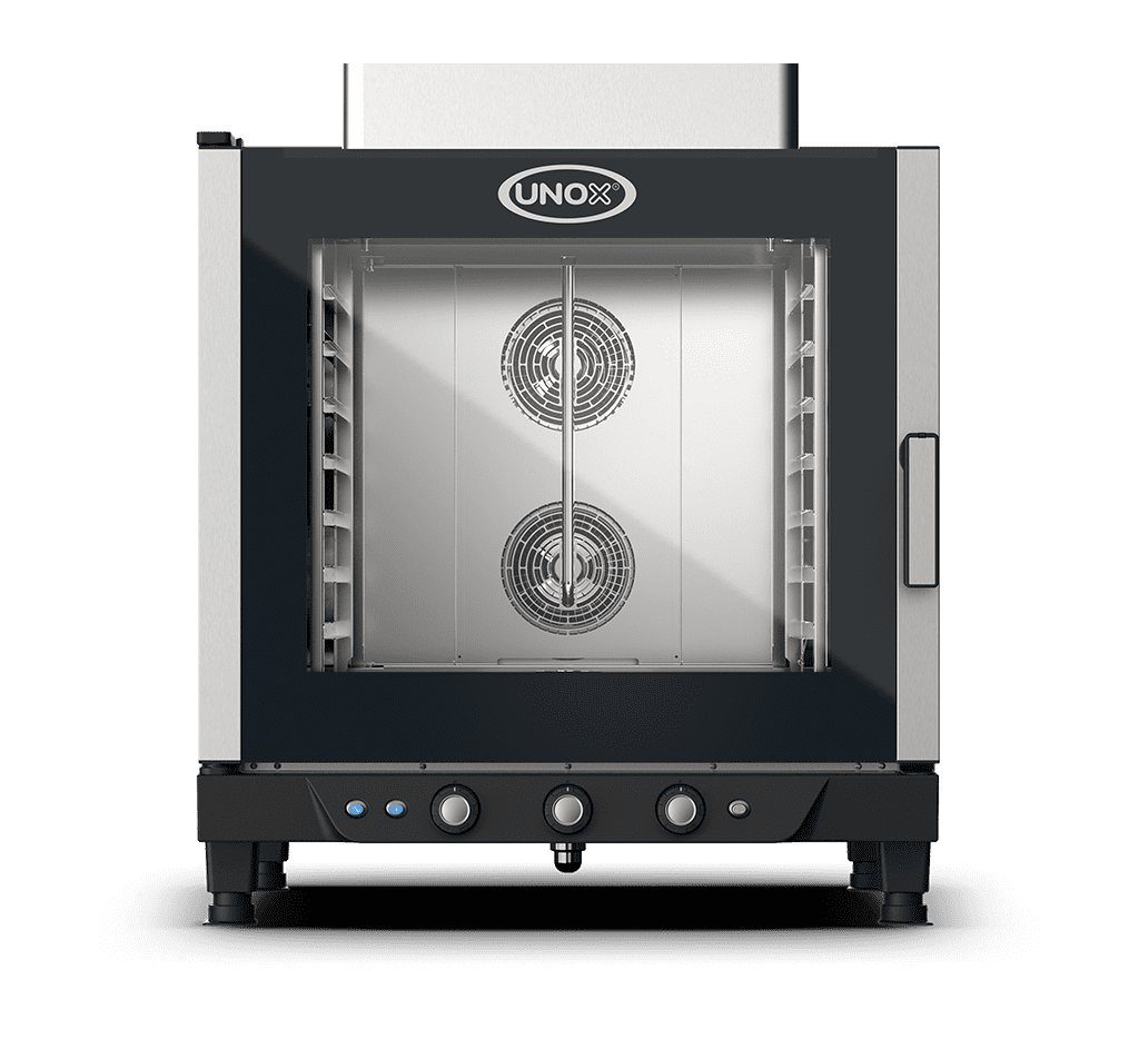 7 teglie GN 1/1 Render forno a convezione professionale con umidità UNOX CHEFLUX™ XV513G.