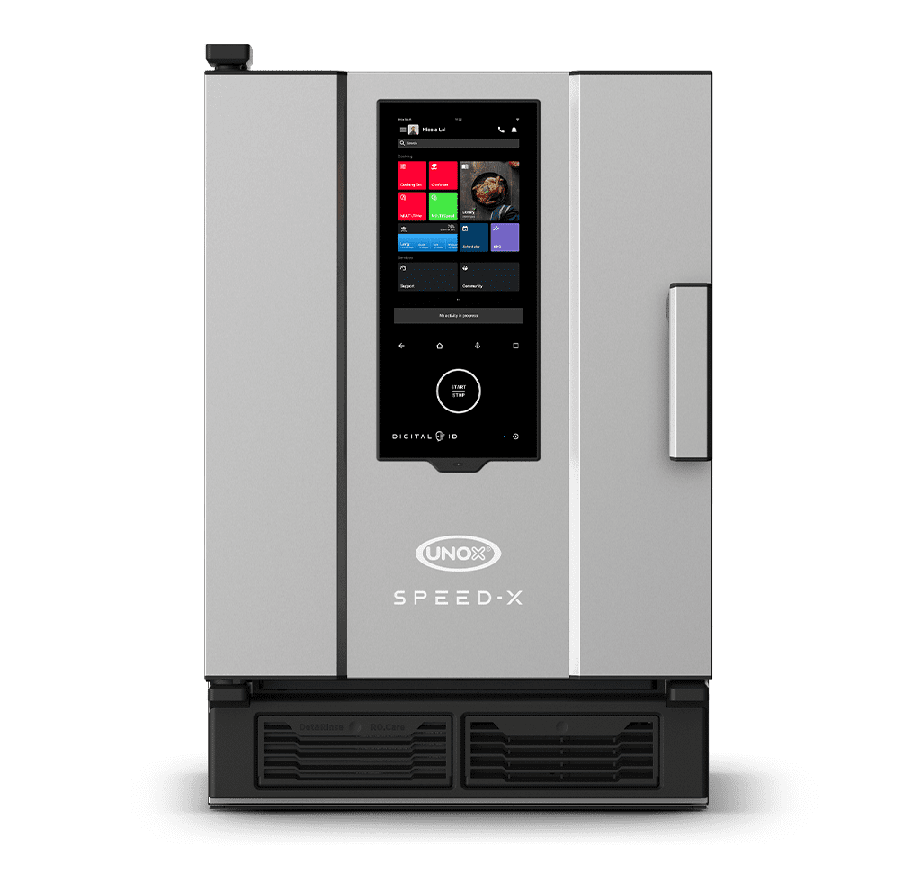 5 o 10 teglie GN 2/3 (COMBI) Render forno professionale combinato a cottura accelerata UNOX SPEED-X™ XEPA-0523-EXRN-ET.