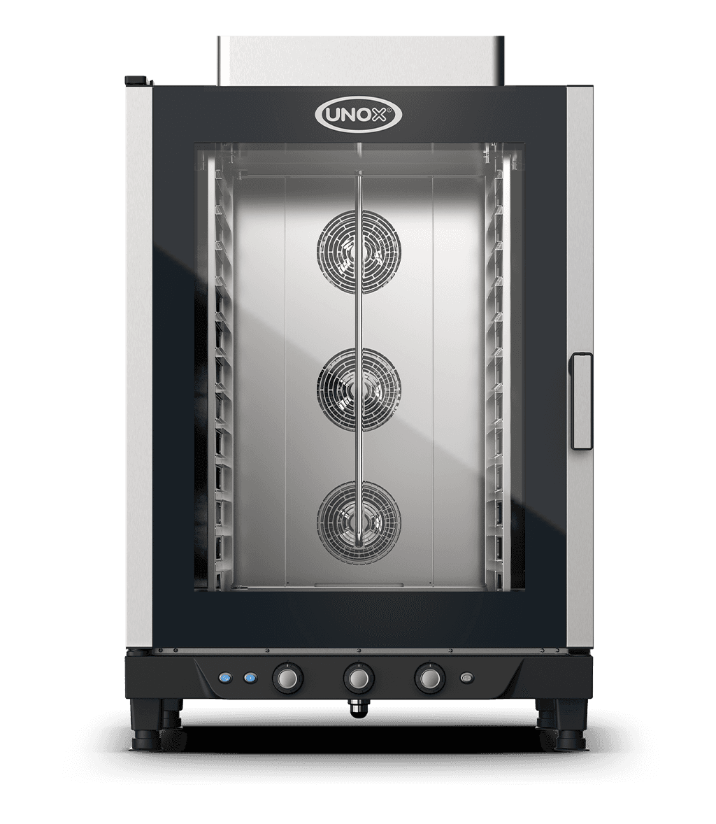 12 bandejas GN 1/1 Render horno de convección con humedad profesional UNOX CHEFLUX™ XV813G.