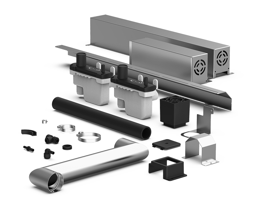 Unox Contiene todas las partes necesarias para la correcta instalación y superposición de dos hornos. XEAQC-00E2-G.
