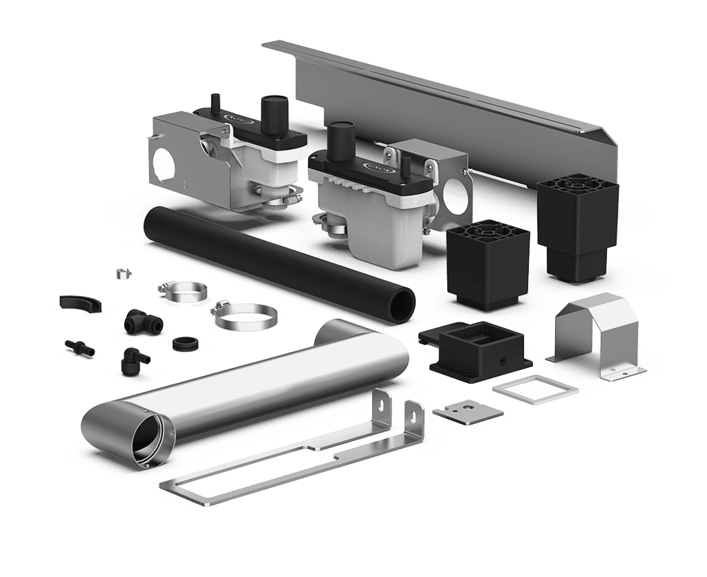 Unox Contiene todas las partes necesarias para la correcta instalación y superposición de dos hornos eléctricos. XECQC-0013-E.