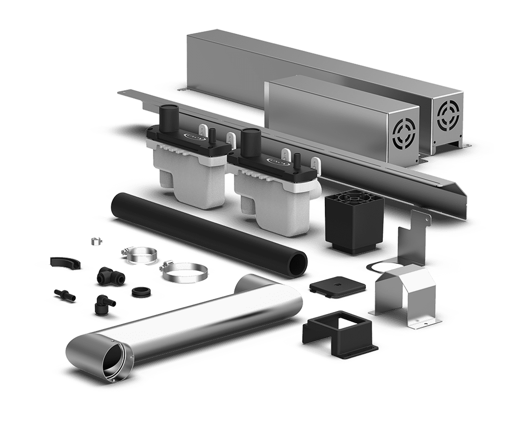 Unox Contiene todas las partes necesarias para la correcta instalación y superposición de dos hornos. XEVQC-0011-G.