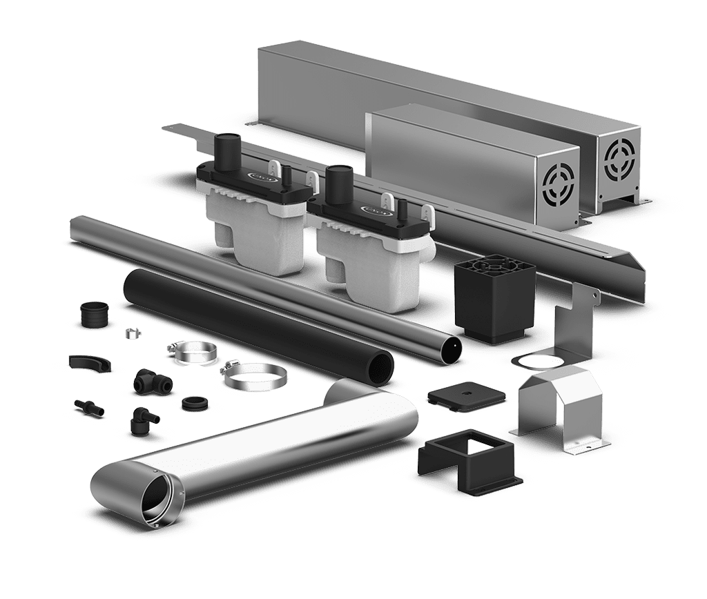 Unox Contiene todas las partes necesarias para la correcta instalación y superposición de dos hornos. XEVQC-0711-G.