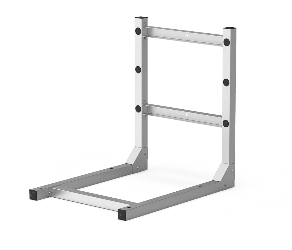 Unox Soporte para la instalación del horno en pared. Antes de proceder a la instalación, es necesario verificar con un profesional cualificado (arquitecto/ingeniero civil) las características estructurales de la pared para asegurar su compatibilidad con las fuerzas y momentos generados por el conjunto instalado. XUC176.