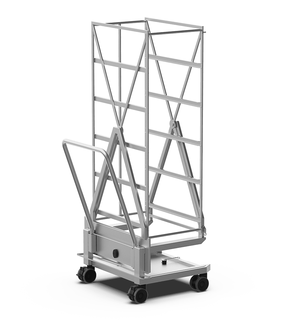 Unox Trolley to cook and cool leavened goods with the tray-flipping system. Structure made of AISI 316L steel. XEBTL-05PN.