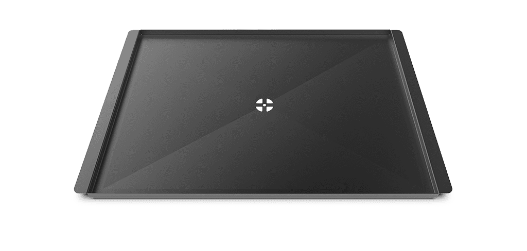 Teglia professionale antiaderente con foro centrale per convogliare liquidi e grassi verso lo scarico del forno XUC047.