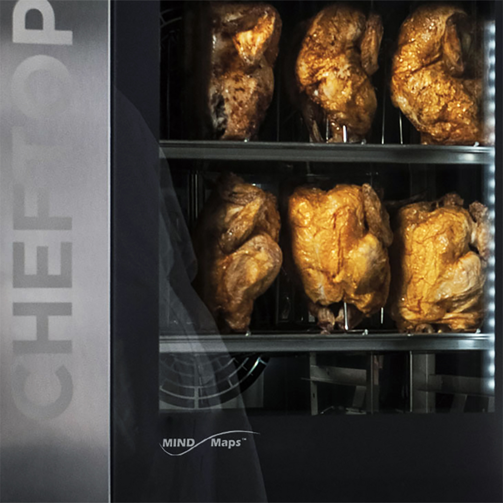 <strong>Bye bye electric spit.<br />
24 roasted chickens in 45 minutes</strong>